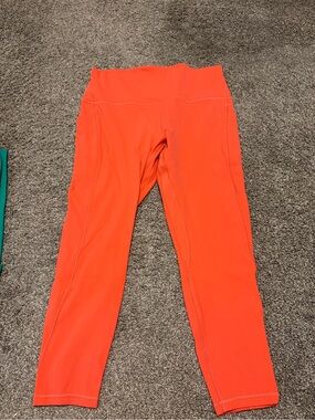 Coral High-Waist Active Leggings